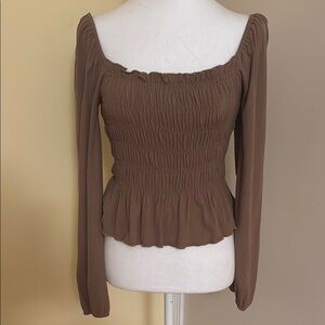 Altar'd State Chocolate Ruched Blouse